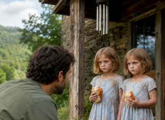 I returned to my late wife’s mountain cabin for closure, only to discover two abandoned twin girls on the front porch